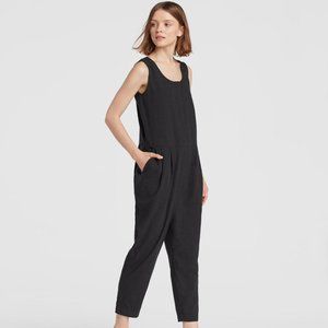 Eileen Fisher NWOT Black Cotton Crepe Jumpsuit